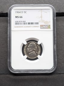 1964-D Jefferson Nickel - NGC MS66