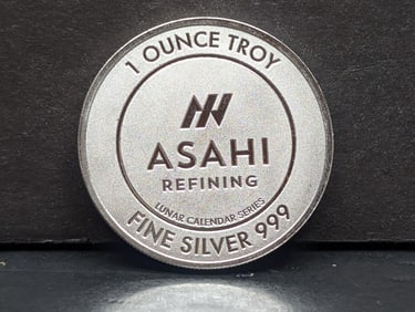 1 Troy Oz. .999 FINE SILVER Asahi - 2024 Year of the Dragon Designed Round