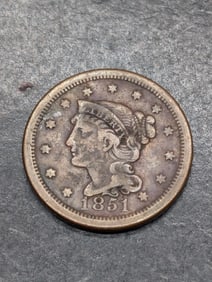 1851 Braided Hair Large Cent