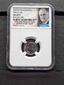 2021-D Roosevelt Dime - NGC MS68 FT