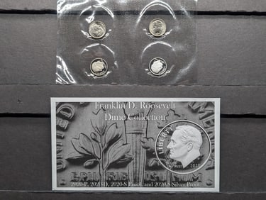 2020 Franklin D. Roosevelt Dime Mint Mark Collection Includes Silver