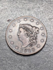 **XF+** 1818 Coronet Head Large Cent