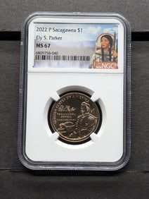 2022-P Sacagawea Ely S. Parker $1 Coin - NGC MS67