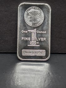 1 Oz. .999 FINE SILVER Morgan Dollar Designed Art Bar