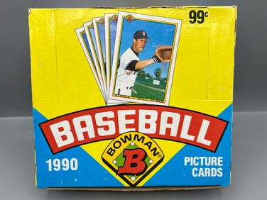 1990 Bowman Baseball Jumbo Cello Pack Wax Box