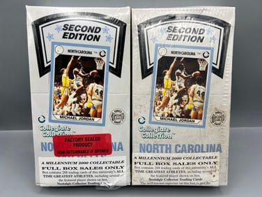 Lot of (2) 1990 North Carolina Collegiate Collection Second Edition Factory Sealed Wax Boxes