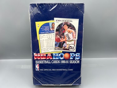 1990-91 NBA Hoops Basketball Factory Sealed Wax Box