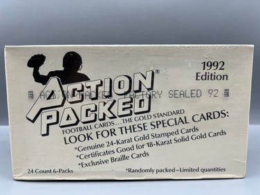 1992 Action Packed Football Factory Sealed Wax Box