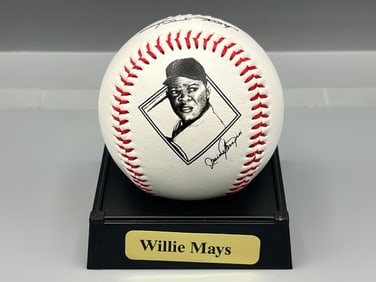 Willie Mays New York Giants Commemorative Baseball W/ Stand