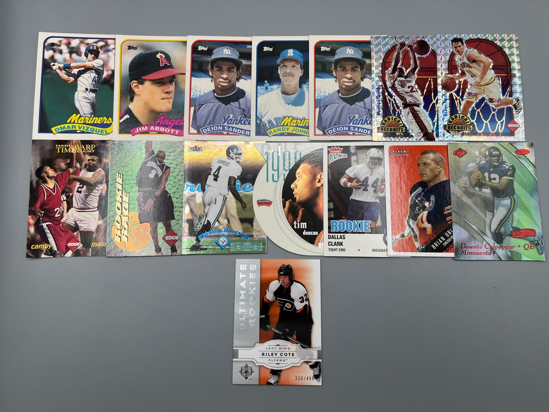 Lot of (15) Assorted Multi-Sport Rookie Trading Cards W/ Stars - Varying Conditions - Tim Duncan RC, (1 of 4)