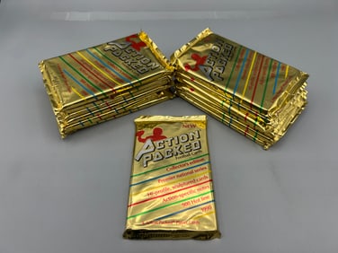 Lot of (13) 1990 Action Packed Football Factory Sealed Packs