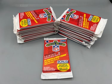Lot of (19) 1989 Pro Set Football Series Two Factory Sealed Wax Packs - Possible RCs of Barry