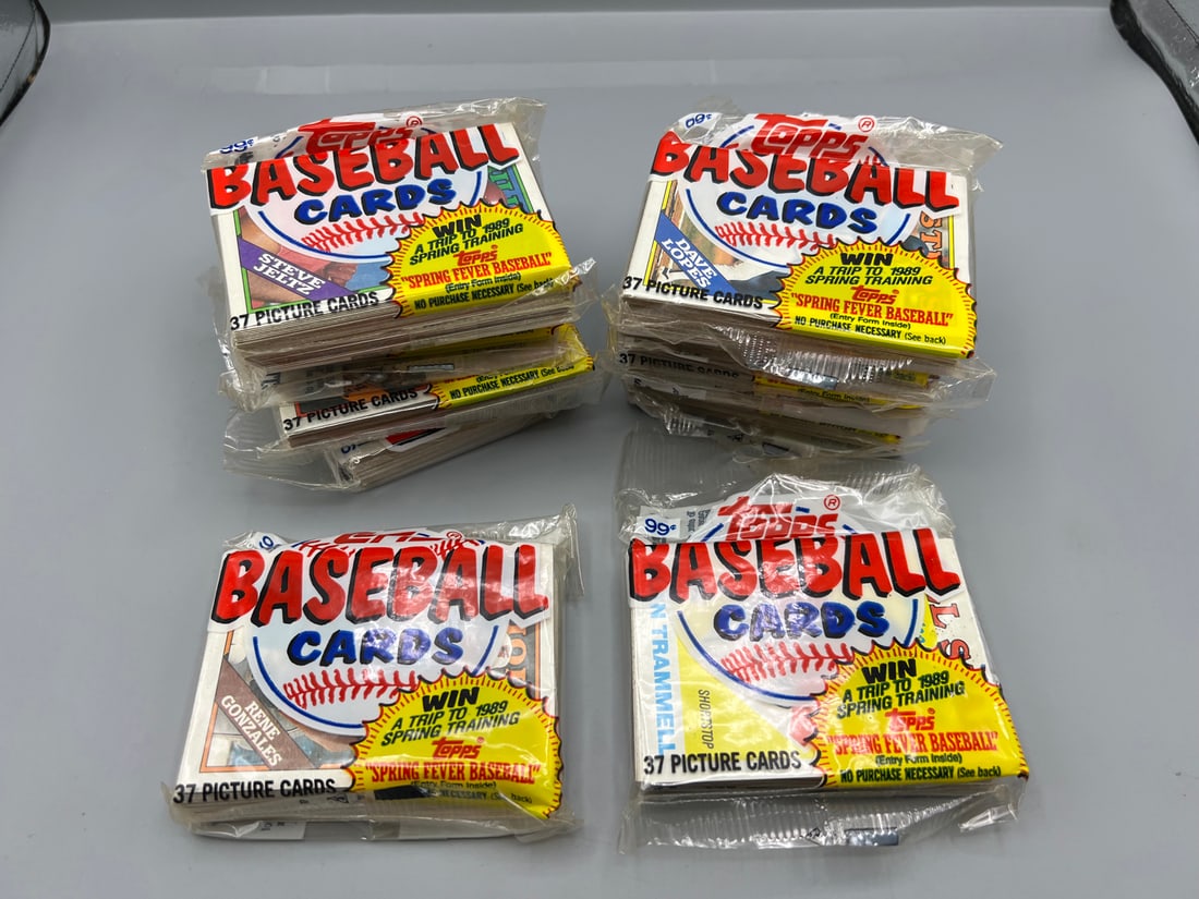 Lot of (10) 1988 Topps Baseball Factory Sealed Jumbo Cello Packs (1 of 2)