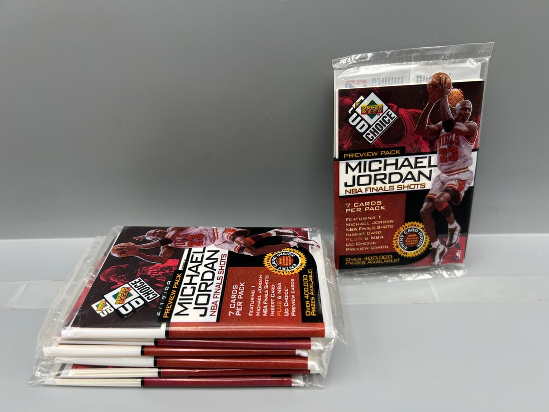 Lot of (7) 1998 Upper Deck Choice Michael Jordan Factory Sealed Preview Packs (1 of 2)