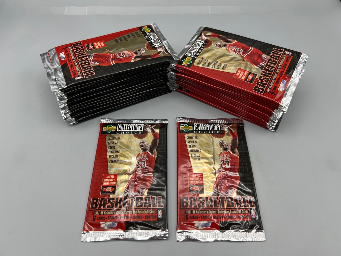 Lot of (30) 1997-98 Upper Deck Collector's Choice Basketball Factory Sealed Wax Packs - Most packs (1 of 2)