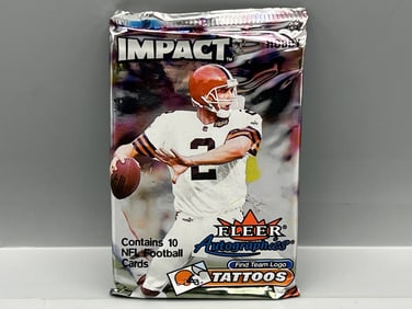 2000 Skybox Impact Football Factory Sealed Hobby Pack - Possible Tom Brady RC