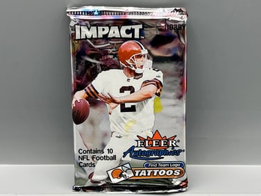 2000 Skybox Impact Football Factory Sealed Hobby Pack - Possible Tom Brady RC
