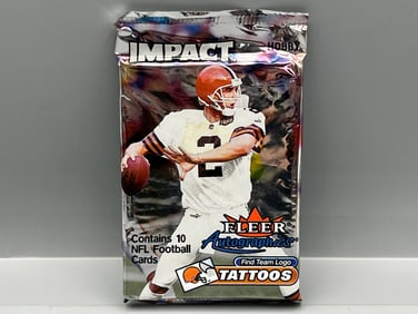 2000 Skybox Impact Football Factory Sealed Hobby Pack - Possible Tom Brady RC