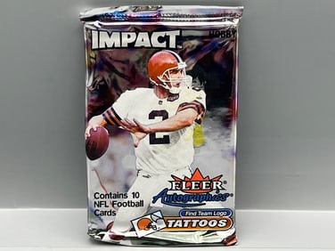 2000 Skybox Impact Football Factory Sealed Hobby Pack - Possible Tom Brady RC
