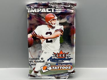2000 Skybox Impact Football Factory Sealed Hobby Pack - Possible Tom Brady RC