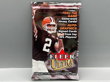 2000 Fleer Ultra Football Factory Sealed Hobby Pack - Possible Tom Brady RC - Cards may be sticking