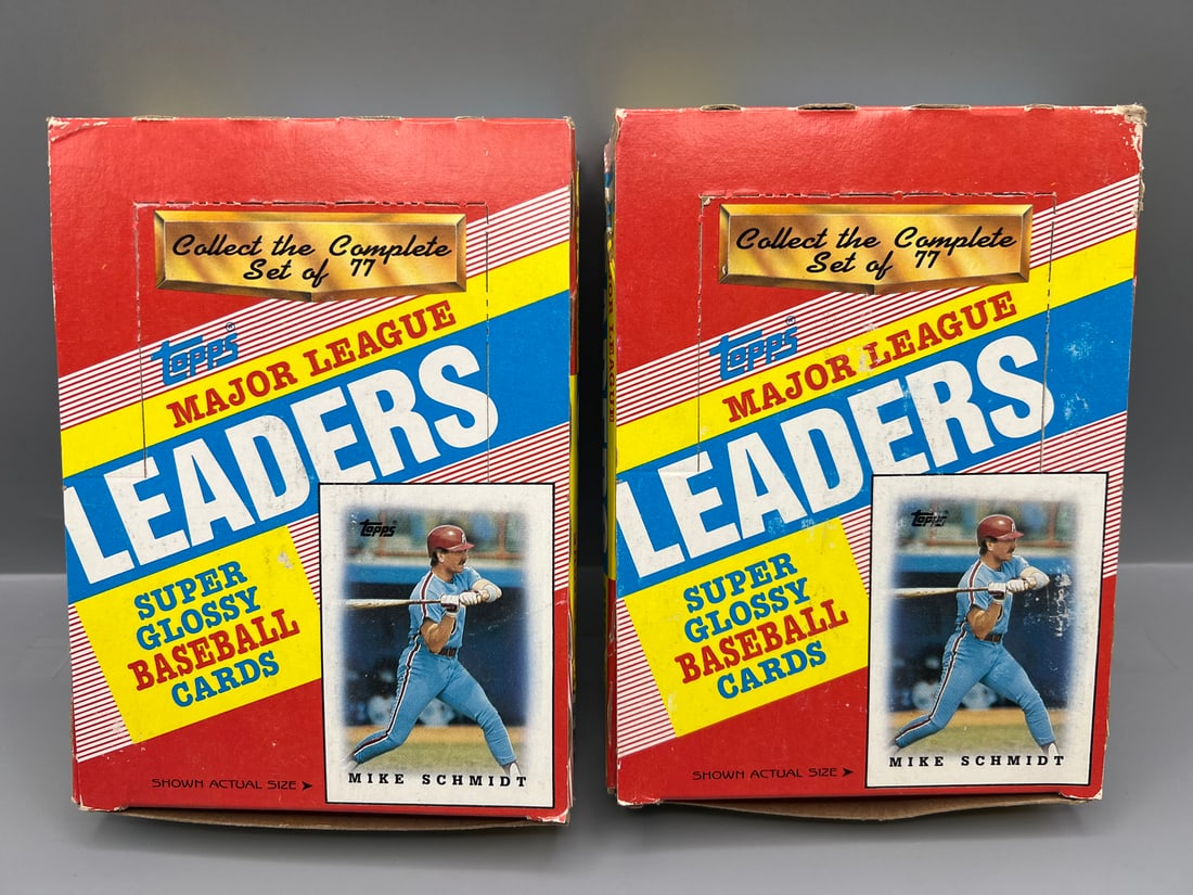 Lot of (2) 1988 Topps Major League Leaders Super Glossy Mini Baseball Complete Wax Boxes (1 of 2)