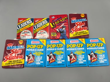 Lot of (9) Late 1980s Baseball Unopened Wax Packs