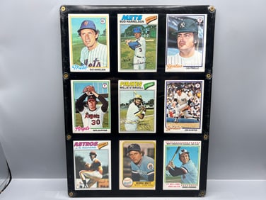 Acetate Case W/ 1970s & 80s Baseball Star Player Cards - Varying Conditions - Nolan Ryan, George