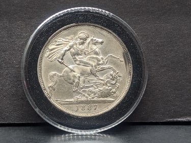 1887 Britain Victoria Crown Silver UNC 92.5% Silver