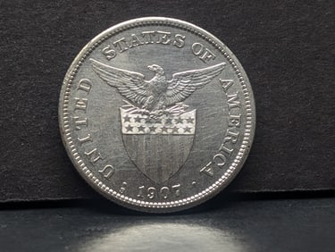 1907-S Philippines U.S. Commonwealth One Peso BU/MS, 80% Silver