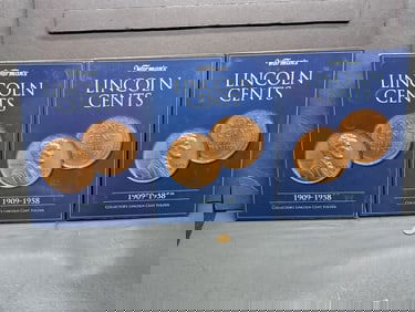 LARGE! 1909-1960 Lincoln Cent Collection in 3 Warman's Albums (Almost Complete)