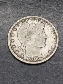 **FINE/VF** 1908-O Barber Silver Half Dollar
