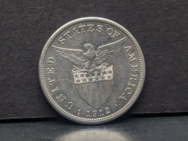 1912-S Philippines U.S. Commonwealth One Peso BU/MS, 80% Silver