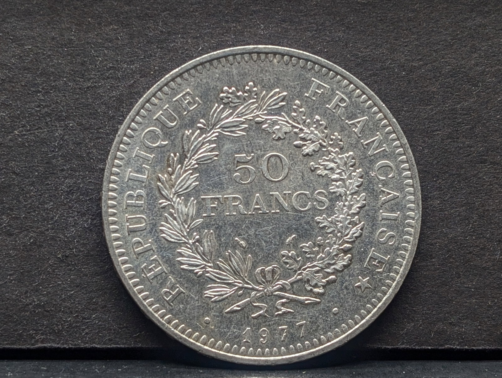 1977 50 Francs, , 90% Silver: 1977 50 Francs, , 90% Silver