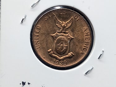 1939-M Philippines 1 Centavos Large Cent UNC