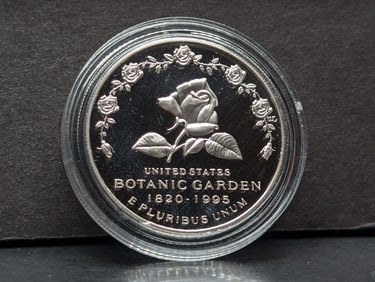 1995-P PROOF Botanic Gardens Commemorative Silver Dollar in Capsule