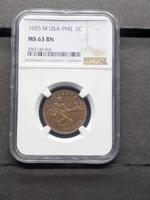 1925(M) Philippines 1 Centavo MS63BN NGC