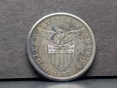 1907(S) Philippines US Commonwealth Peso BU/MS, 80% Silver