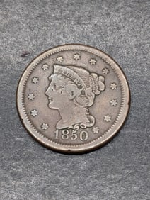 1850 Braided Hair Large Cent **VF**