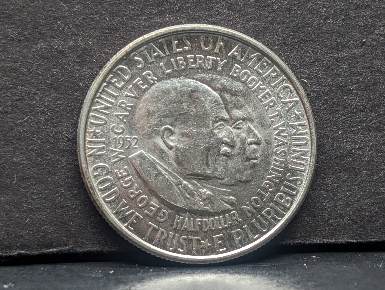 1952 Booker T Half Dollar Commemorative BU/MS, 90% Silver: 1952 Booker T Half Dollar Commemorative BU/MS, 90% Silver