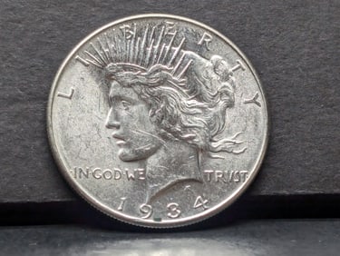 **UNC** 1934 Peace Silver Dollar