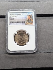2022-D Sacagawea Ely S. Parker $1 Coin - NGC MS67