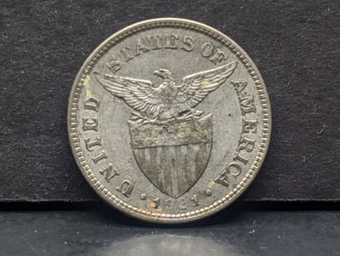 1921 Philippines 50 Centavos Silver 75% Silver