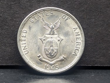 1945(S) Philippines Silver 50 Centavos Silver UNC High Grade 75% Silver