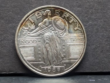 1 Oz. .999 FINE SILVER 1986 Standing Liberty Quarter Designed Round