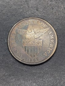1907(S) Philippines US Commonwealth Silver Peso UNC, 80% Silver