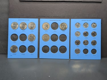 1971-1999 Eisenhower Dollar & Susan B. Anthony Dollar Collection in Whitman Album (8) Ike Dollars &