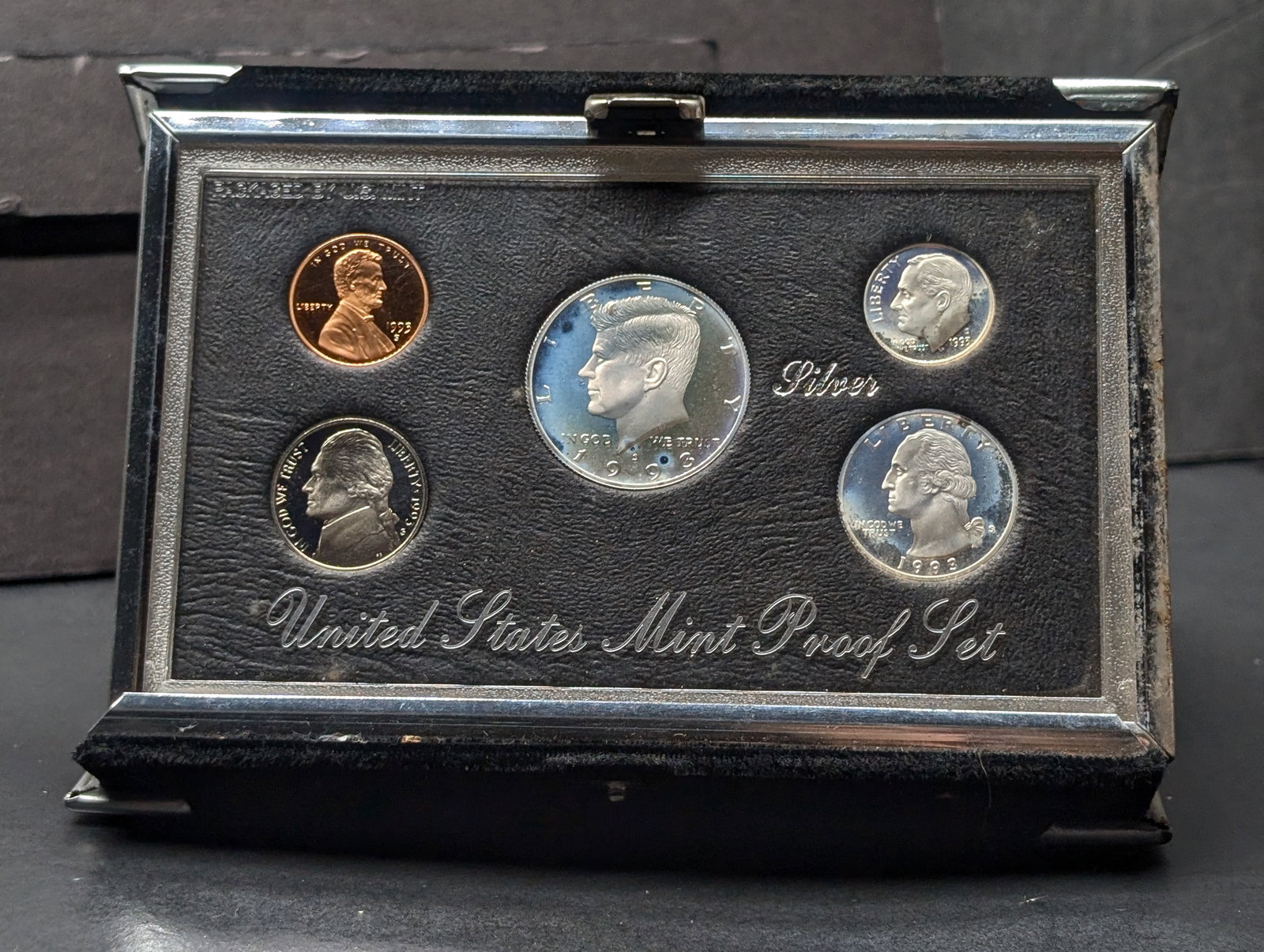 1993-S U.S. Mint Premier Silver Proof Set w/ Damaged Case & COA (1 of 4)