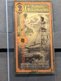1/500th Troy Oz. 24k PURE GOLD 2025 $2.00 Florida Goldback