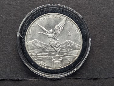 2013 Mexican Silver Libertad Round. One Troy Ounce Silver.999 Fine